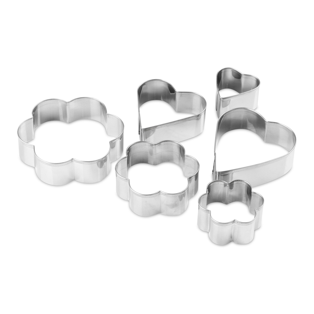 kitchen think cookie cutters 6pc flowers & hearts