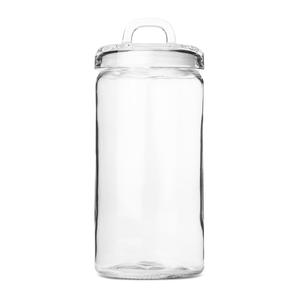 glass storage canister w/handle 2l