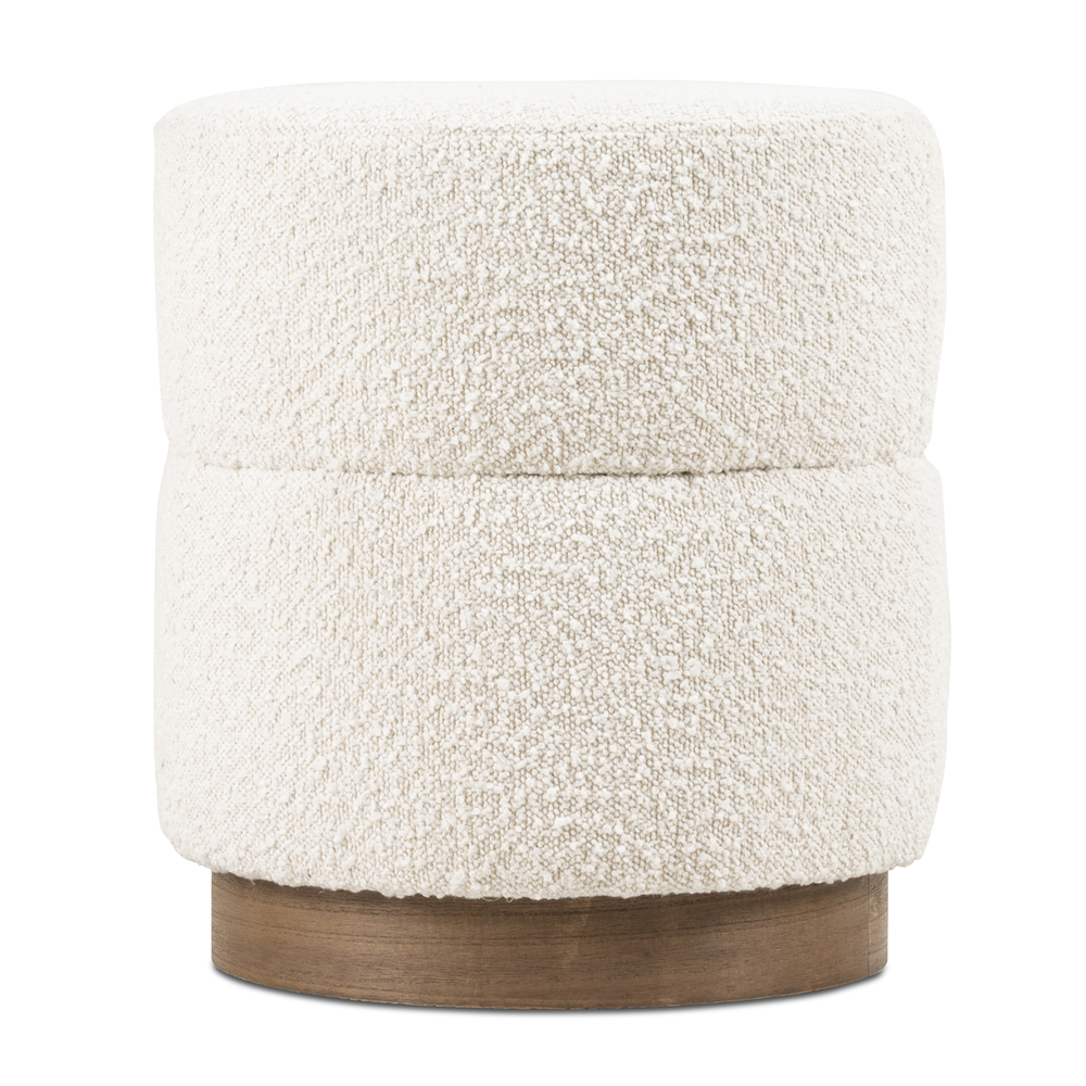 scallop ottoman boucle natural