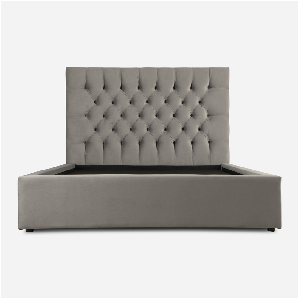 Avery Bed LuxGuard Velvet Silver Extra Length