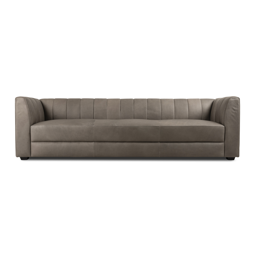 Alexa 4 Seater Leather Couch Okovango Grey