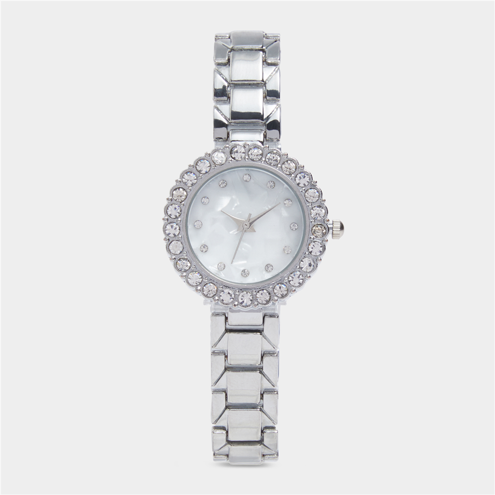 The FIX Women's Silver Round Diamante Watch