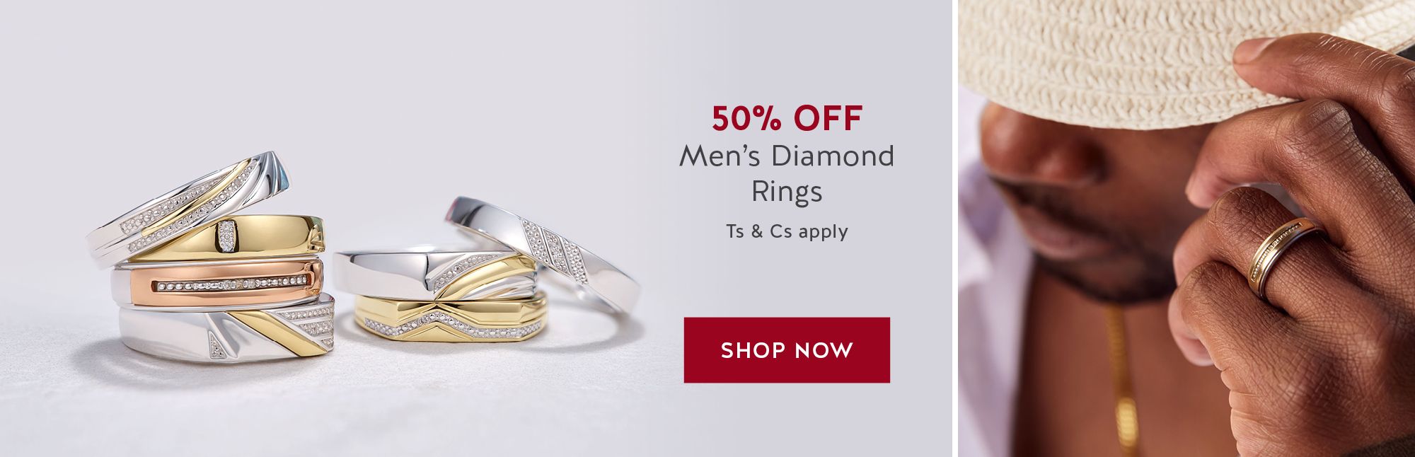 50% OFF Men’s Diamond Rings