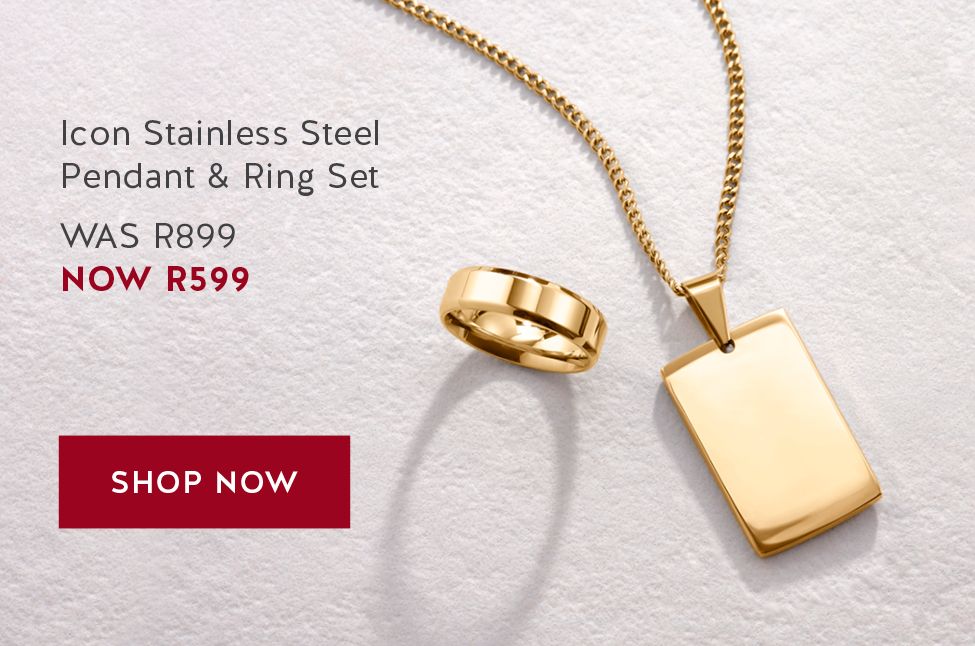 Icon Stainless Steel Pendant & Ring Set, WAS R899 - NOW R599