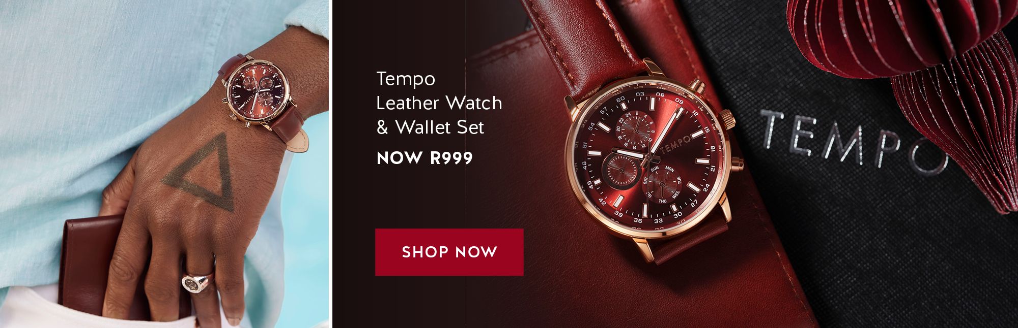 Tempo Leather Watch & Wallet Set, NOW R999