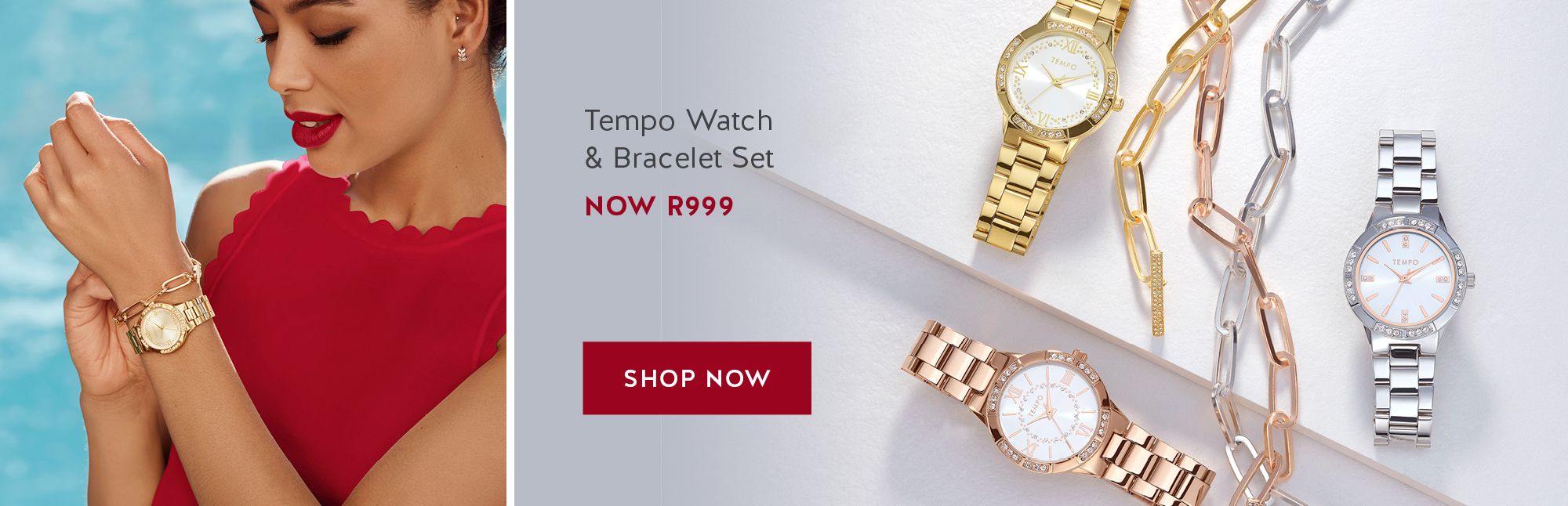 Tempo Watch & Bracelet Set, NOW R999