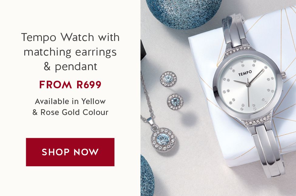 Tempo Watch with matching earrings & pendant FROM R699
