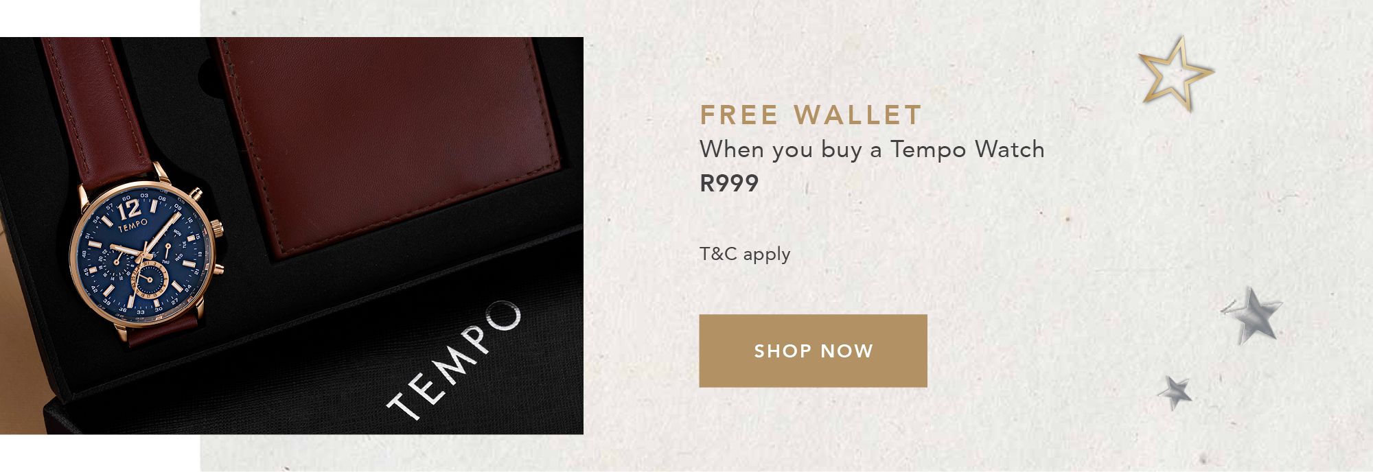 FREE WALLET When you buy a Tempo Watch